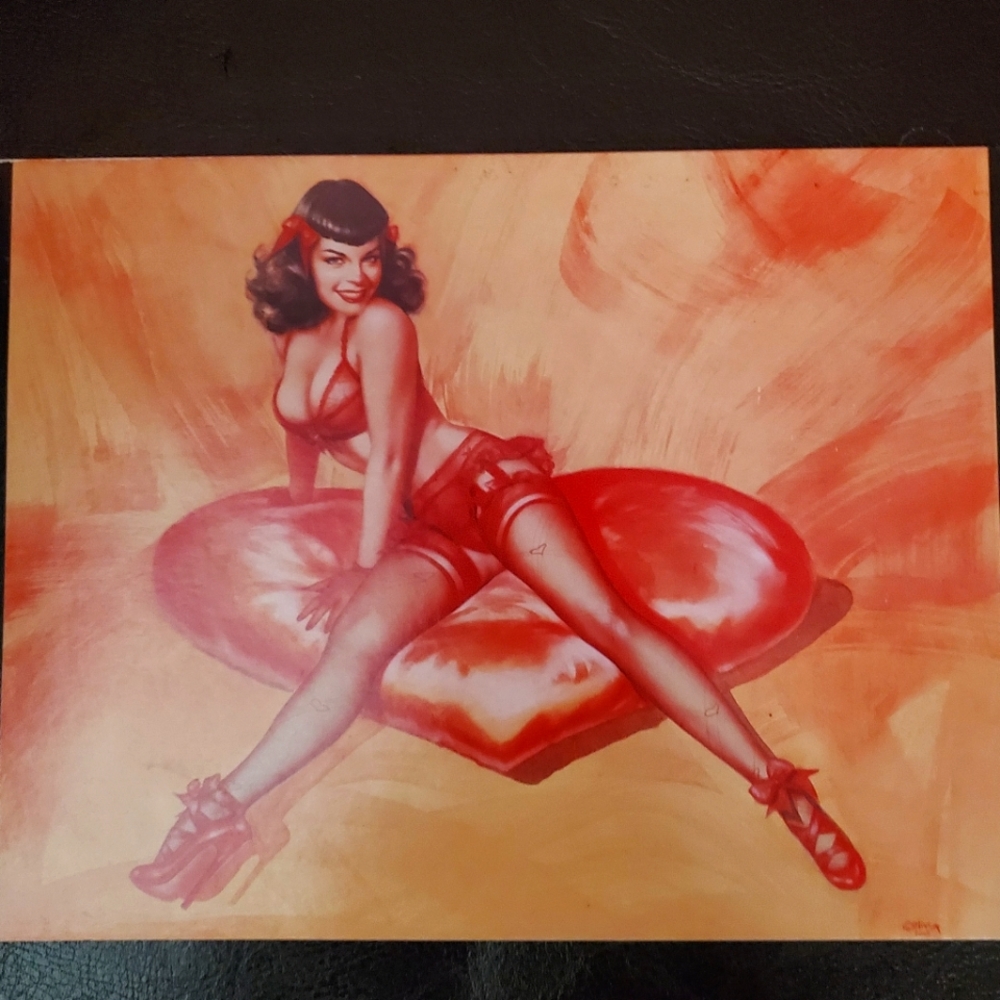 Greeting card blank Betty Page valentines